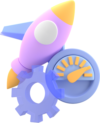 Rocket and Gear Illustration